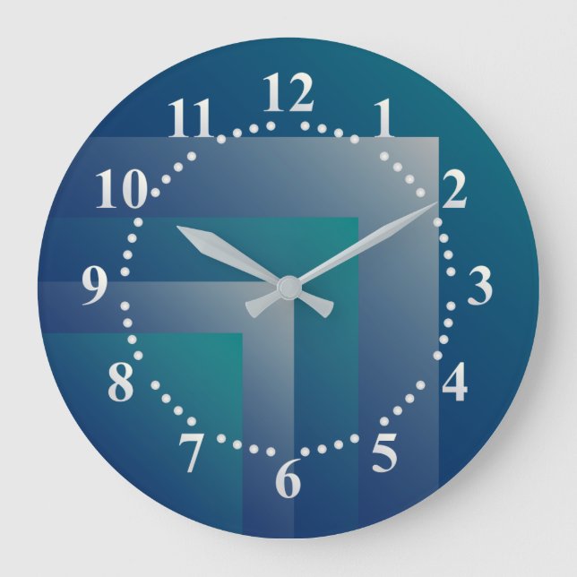 Navy teal grey large clock (Front)