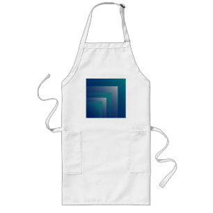 Navy teal grey long apron
