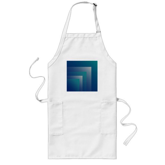 Navy teal grey long apron (Front)