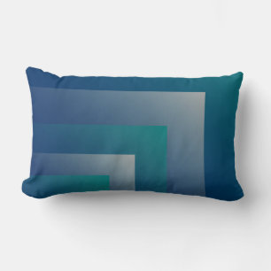 Navy teal grey lumbar pillow