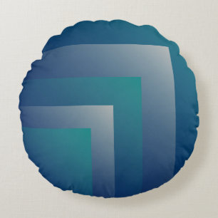 Navy teal grey round pillow