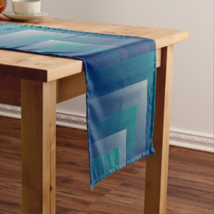 Navy teal grey short table runner
