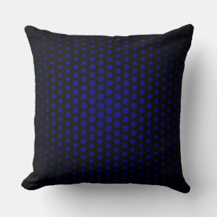 Navy Techno Dots Modern Black Throw Pillow