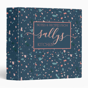 Navy Terrazzo Kitchen Notes Recipe homemade Binder