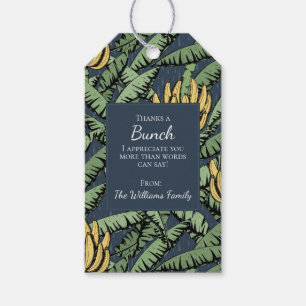Navy Thanks a Bunch Tropical Bananas Appreciation Gift Tags