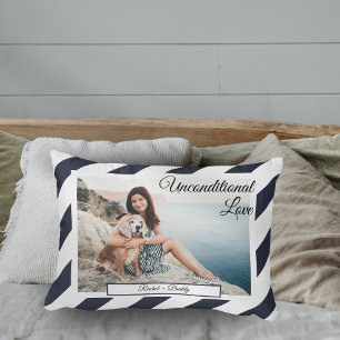 Navy theme Photo "unconditional Love" dog love Accent Pillow