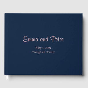Navy "Through All Eternity" Minimalist Wedding Guest Book