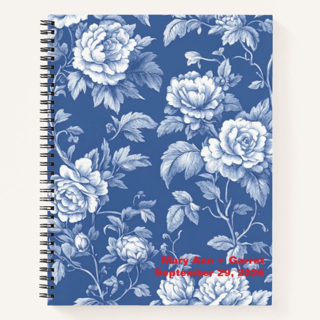 Navy Toile Notebook (Front)