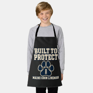 Navy Varsity Maine Coon Football Lineman Apron
