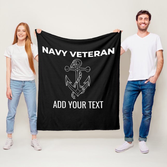 Navy Veteran Personalized Fleece Blanket (In Situ)
