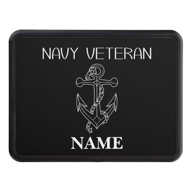 Navy Veteran Trailer Hitch Cover (Front)