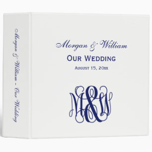 Navy Vine Script Monogram B&G DIY BG Binder