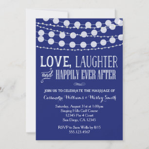 Navy Wedding Invitation