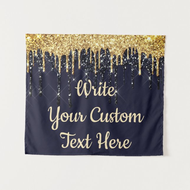 Navy Wedding Photo Booth Backdrop Anniversary Prop Tapestry (Front (Horizontal))