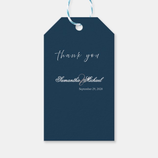 Navy Wedding Thank‑You Tag (Front)