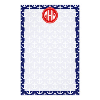 Navy Anchor Stationery Templates, Navy Anchor Custom Stationery Templates