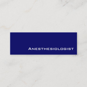 Navy white Anesthesiologist business cards