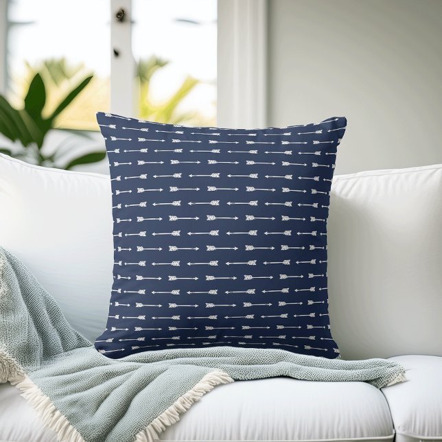 Navy & White Arrows Pattern Pillow (Creator Uploaded)