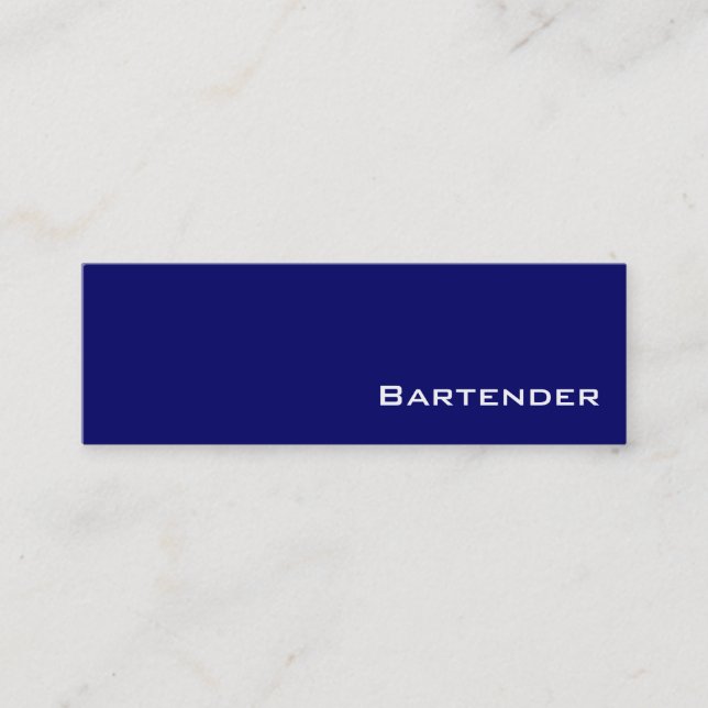 Navy white Bartender business cards (Front)