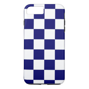 Navy & White Chequered Pattern iPhone 8 Plus Case