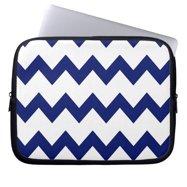 Navy White Chevrons Electronics Bag (Front)
