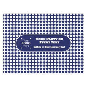 Navy & White Diamond - Custom Logo Business Event Tablecloth