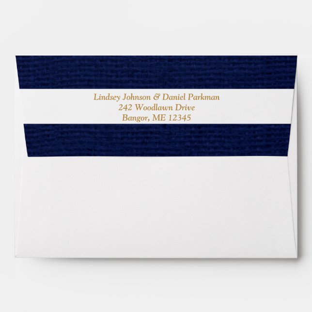Navy, White Envelope for 5"x7" Sizes (Back (Top Flap))