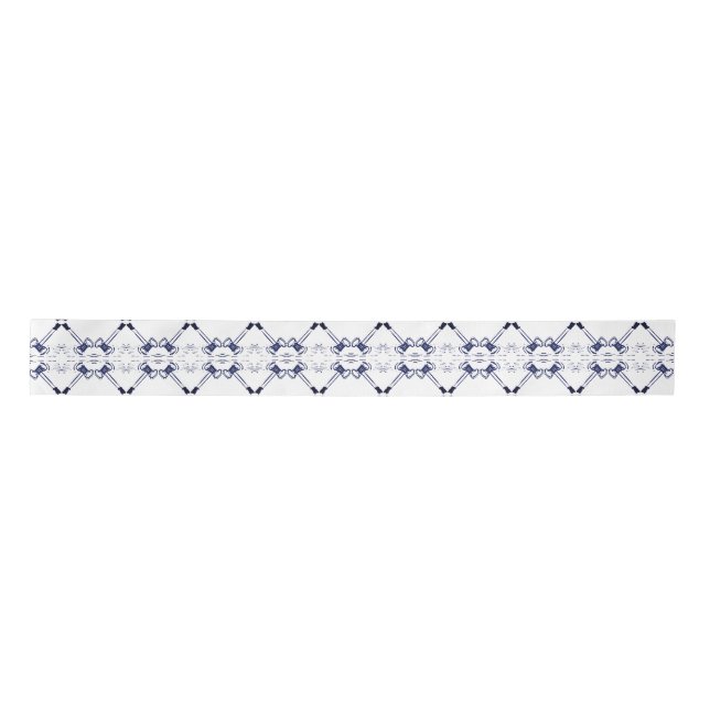 Navy White Gavel lawyer advocate Satin Ribbon (Front)