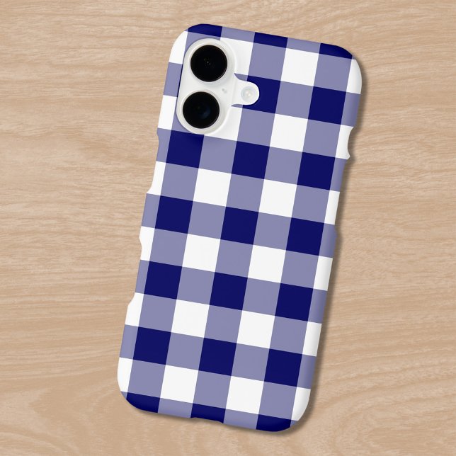 Navy White Gingham Plaid Pattern (Navy White Gingham Plaid Pattern Case-Mate iPhone Case in situ)