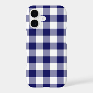 Navy White Gingham Plaid Pattern