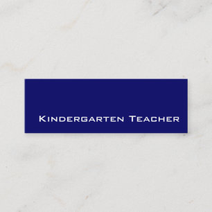 Navy white Kindergarten teacher business cards