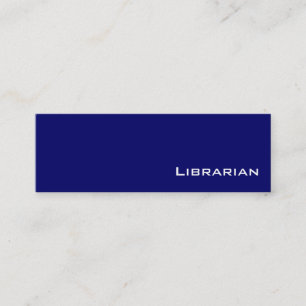 Navy white Librarian business cards