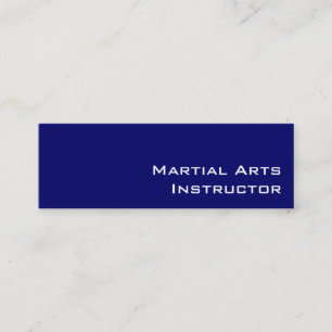Navy white Martial Arts Instructor business cards