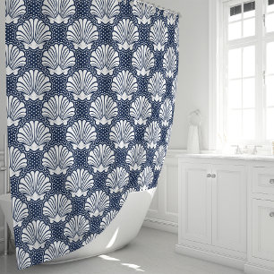 Navy & White Seashell