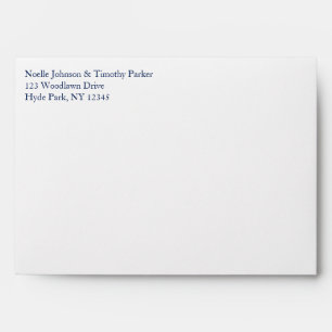 Navy, White Snowflakes A7 Envelope for 5x7 Sizes