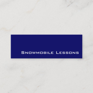 Navy white snowmobile lessons business cards