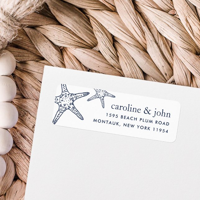 Navy & White Starfish Return Address (Creator Uploaded)