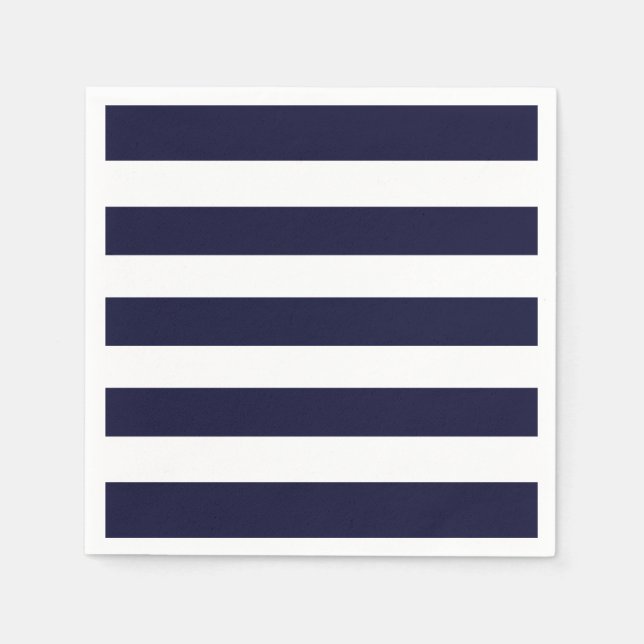 Navy & White Stripe Napkins (Front)