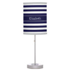 Navy White Stripe Navy Blue Ribbon Name Monogram