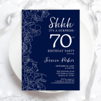 Navy White Surprise 70th Birthday