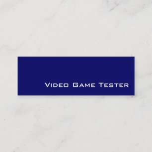 Navy white Video Game Tester business cards
