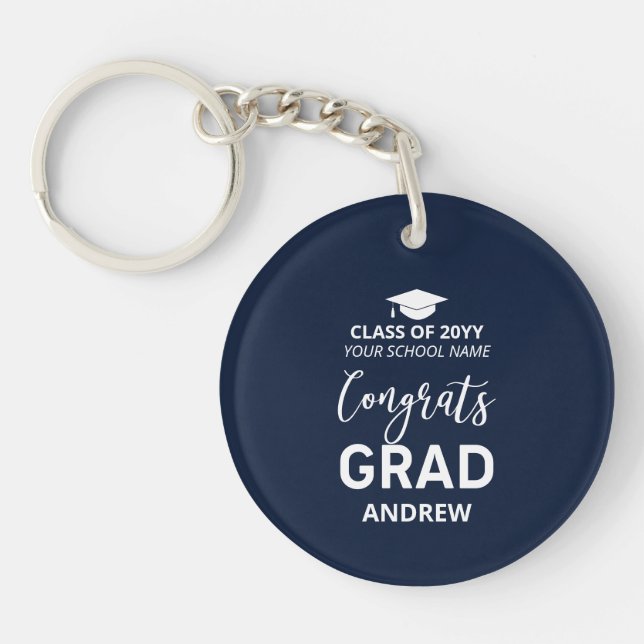 Navy & White Votre Nom Photo Cadeau 2023 Graduatio (Devant)