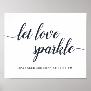 Navy & White Wedding Sparkler Sendoff Sign