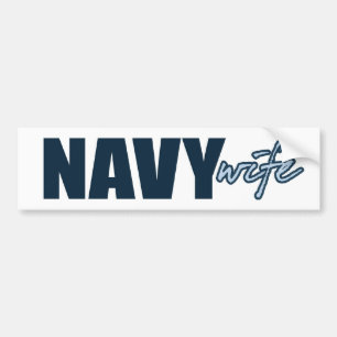 NAVY WIFE BUMPER STICKER