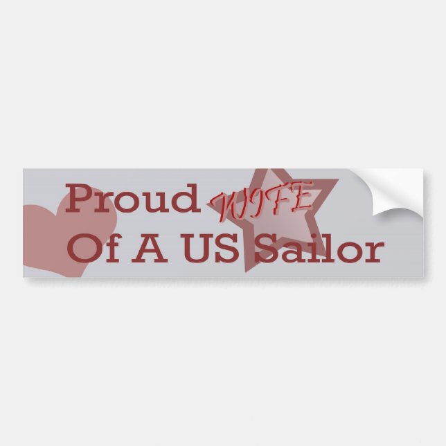 Navy Wife Bumper Sticker (Front)