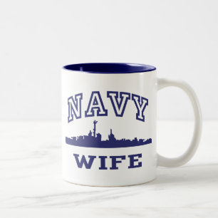 Navy Wife Two-Tone Coffee Mug