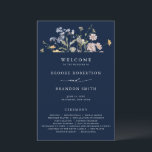 Navy Wildflower Meadow Garden Boho Wedding Program<br><div class="desc">Capture the beauty of nature on your special day with our exquisite wildflower watercolor wedding program. Elegant, unique, and blooming with love. Use the text fields to personalize your design with your own wording and details. If you want to change the font style, colour or text placement, simply click the...</div>