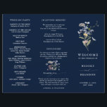 Navy Wildflower Meadow Garden Wedding Program<br><div class="desc">Capture the beauty of nature on your special day with our exquisite wildflower watercolor wedding program. Elegant, unique, and blooming with love. Use the text fields to personalize your design with your own wording and details. If you want to change the font style, colour or text placement, simply click the...</div>