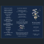Navy Wildflower Meadow Garden Wedding Program<br><div class="desc">Capture the beauty of nature on your special day with our exquisite wildflower watercolor wedding program. Elegant, unique, and blooming with love. Use the text fields to personalize your design with your own wording and details. If you want to change the font style, colour or text placement, simply click the...</div>