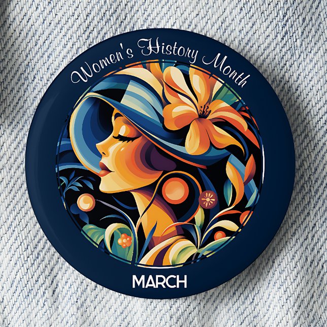 Navy Women's History Month 2 Inch Round Button (Creator Uploaded)